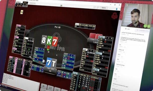 Example of a live poker coaching session