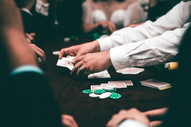 Live poker game at a casino