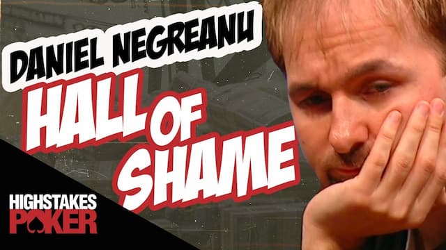 A thumbnail of a YouTube video with Negreanu worst hands ever played