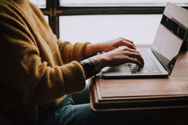 A person using a laptop