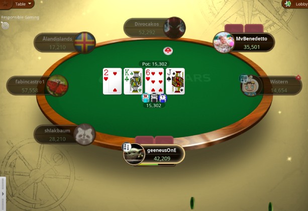 Online multitable tournament on PokerStars