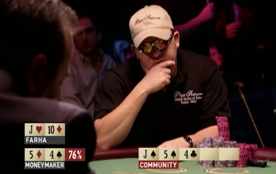 A picture of Chris Moneymaker during the famous 2003 WSOP Main Event