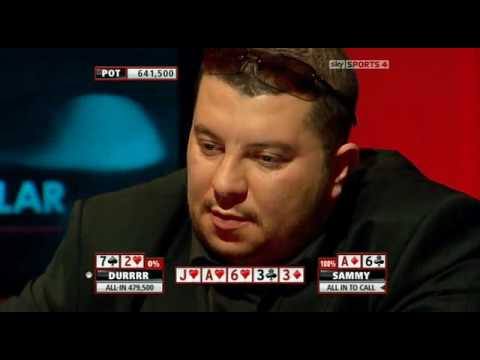 A thumbnail of a YouTube video of Tom Dwan making a crazy bluff with 72o