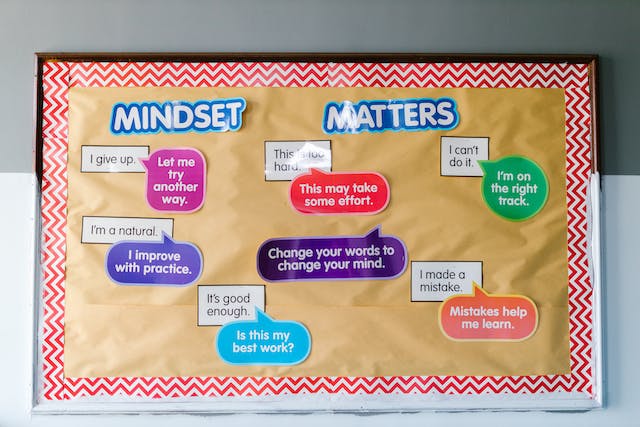 A picture of mindset related cardboard