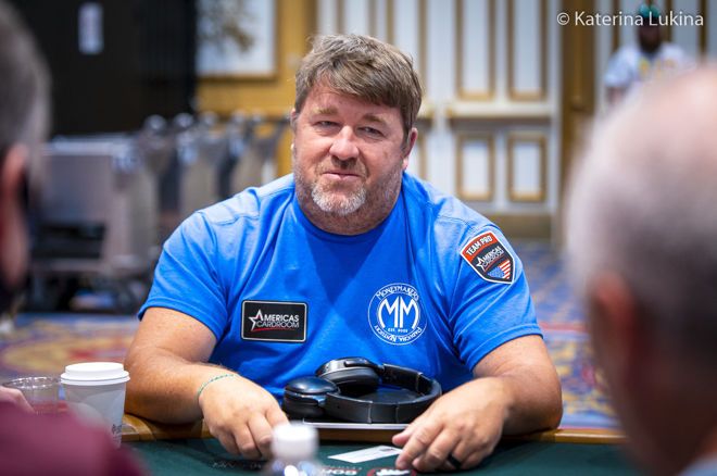 A recent photo of Chris Moneymaker at a poker table