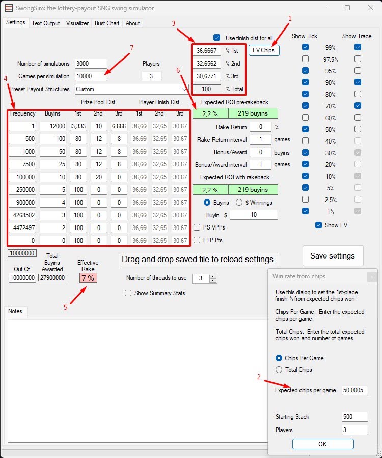 A screenshot of the SwongSim software